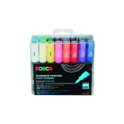 Afbeelding van Posca Paintmarker 1mc, Extra fijne Punt, Assorti, Etui Met 16 Stuks