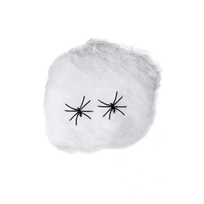 Afbeelding van Fiestas Decoratie spinnenweb/spinrag met spinnen 40 gram wit Halloween/horror versiering Feestdecoratievoorwerp