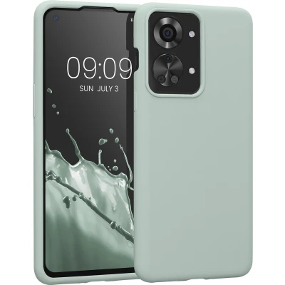 Afbeelding van kwmobile telefoonhoesje geschikt voor OnePlus Nord 2T 5G Hoesje met siliconen coating Smartphone case in cool mint