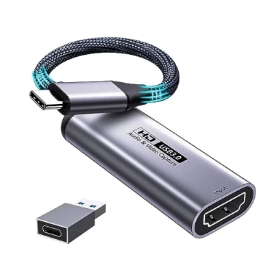 Afbeelding van Fulfalic Video opnamekaart, 4K HDMI naar USB C 3.0 Capture Card, 1080P HD 60 fps Live en opnemen Audio Grabber voor Gaming, Streaming, Lesgeven, Videovergadering