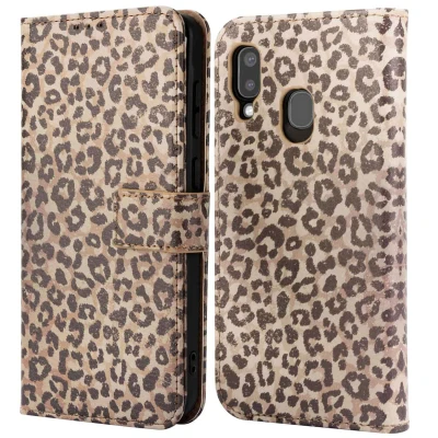 Afbeelding van imoshion Hoesje Geschikt voor Samsung Galaxy A20e Design Bookcase smartphone Leopard Mood
