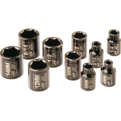 Afbeelding van Ingersoll Rand 1/4&quot; Aangedreven Socket Set SK2C10N (3/16&quot;, 1/4&quot;, 3/8&quot;, 1/2&quot;, 9/16&quot;, 4, 6, 9, 12, 14 mm), Doppenset Lang, Gereedschapsset voor Auto