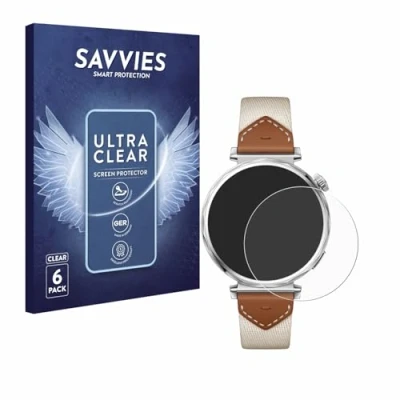 Afbeelding van Savvies Screenprotector voor Huawei Watch GT 5 (41 mm) Folie Beschermfolie transparant (6 Stuks)