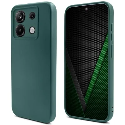 Afbeelding van Moozy Lifestyle. Siliconen Hoes voor Xiaomi Redmi Note 13 Pro 5G en Poco X6, Donkergroen Premium Lichtgewicht met Matte Afwerking Zachte Microvezel Voering Liquid Silicone Case Cover