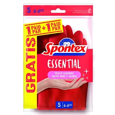Afbeelding van Spontex Handschoenen Essential 1+1, maat S, 4 stuks