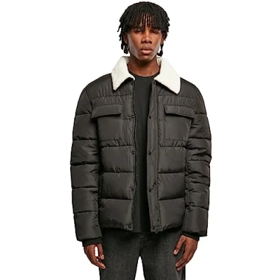 Afbeelding van Urban Classics Herren Sherpa Collar Padded Winterjas, Heren, Maat: XL, Black