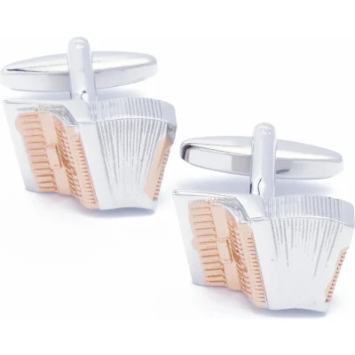 Afbeelding van Manchetknopen Accordeon Rose Goud en Zilver