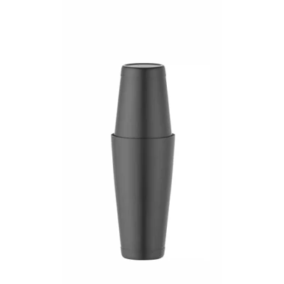 Afbeelding van HENDI cocktailshaker, BarUp, Tin on Boston matte afwerking, cocktail mixer met 2 verzwaarde bekers: 0,6L &amp; 0,8L, roestvast staal, zwart