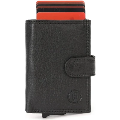 Afbeelding van Pasjeshouder Mannen Echt Leer Leren Uitschuifbaar Pasjes Houder RFID Cadeauverpakking