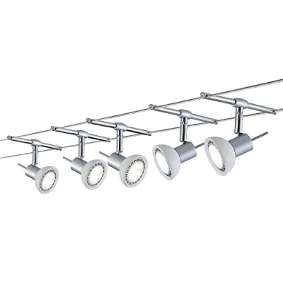 Afbeelding van Paulmann 94136 Sheela Kabelsysteem, uitbreidbaar, maximaal 5x10W, chroom mat/opaal, kabellamp/hanglamp, zonder verlichtingsmiddel