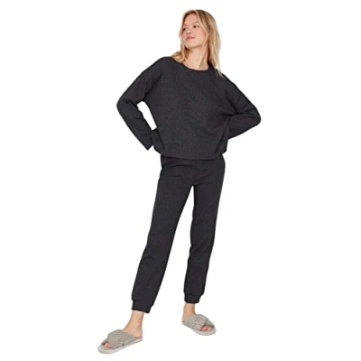 Afbeelding van Trendyol Marineblauwe Wafelstof Gebreide Pyjamaset Thmaw23Pt00021
