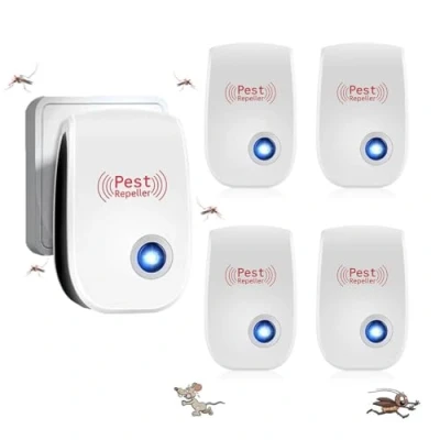 Afbeelding van ultrasoon geluid voor muizen, 4 stuks, ultrasone afweer tegen muggen, binnen, insecten, kakkerlakken, ratten, mieren, spinnen