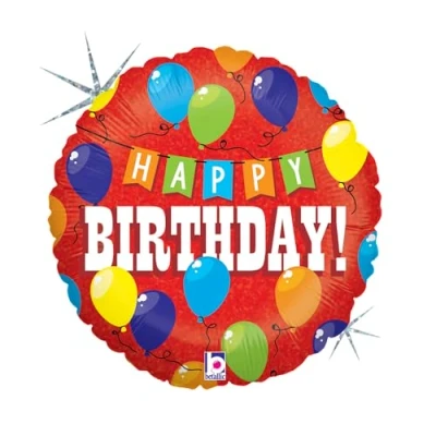 Afbeelding van Folieballon Happy Birthday Ballonnen 45 cm Helium en Luchtvulling