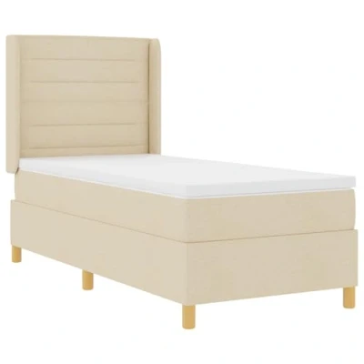 Afbeelding van vidaXL Boxspringbed met Matras &amp; LED Crème 100x200 cm Stof