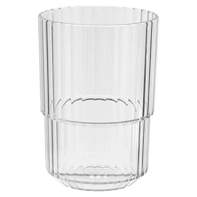 Afbeelding van APS Drinkbeker LINEA, hoogwaardig Tritan, kunststof drinkglas met 0,4 liter, BPA vrij, stapelbaar, onbreekbaar herbruikbaar en vaatwasmachinebestendig, 400 ml, crystal clear