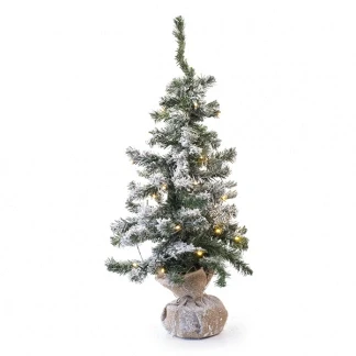 Afbeelding van Kunstkerstboom met sneeuw op batterijen 35 micro LED lampjes 75CM