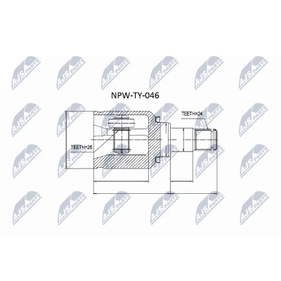 Afbeelding van Homokineet reparatie set, aandrijfas NTY NPW TY 046