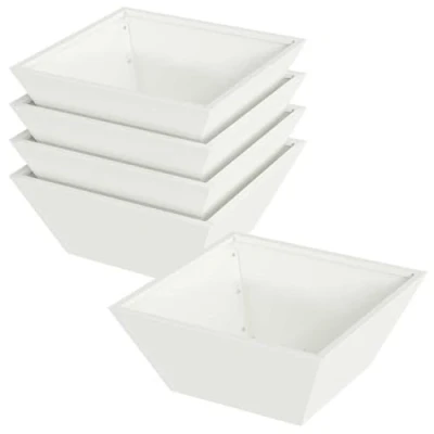 Afbeelding van vidaXL Plastic Plantenbak Set Wit Kunststof 40 x 15 cm Stapelbaar