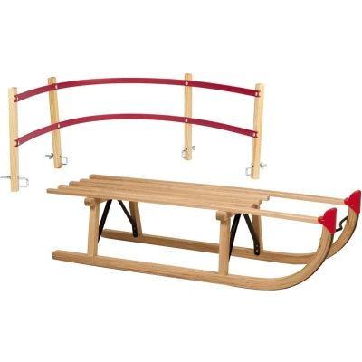 Afbeelding van Nijdam Davos Slee Slede met Rugleuning L 100 cm Hout Rood