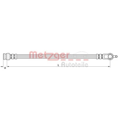 Afbeelding van METZGER 4111630 Remslang Achteras links, rechts 335mm MAZDA: CX 5 I (KE, GH) 2.2 D AWD, 4WD, 2.5 2.0, 2.0 2011 2017