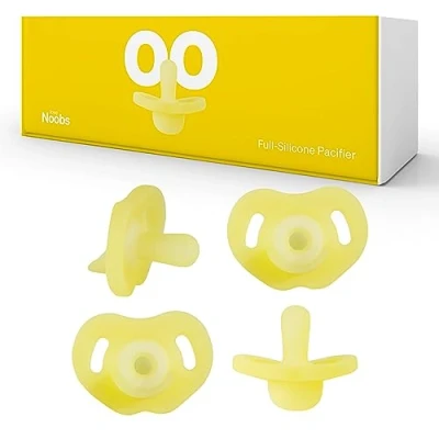 Afbeelding van Love Noobs Full Silicone Pacifier, 4 Pacifiers, Pacifiers 0 6 Months, Newborn BPA Free Pacifier 3 Months