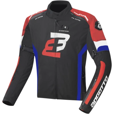 Afbeelding van Bogotto GPX waterdichte motorfiets textiel jas, zwart rood blauw, afmeting 3XL voor man