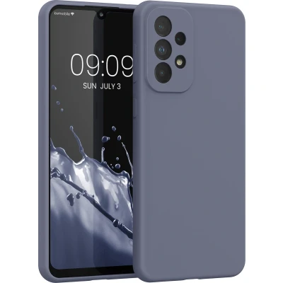 Afbeelding van kwmobile telefoonhoesje geschikt voor Samsung Galaxy A33 5G Hoesje met siliconen coating Smartphone case in lavendelgrijs mat