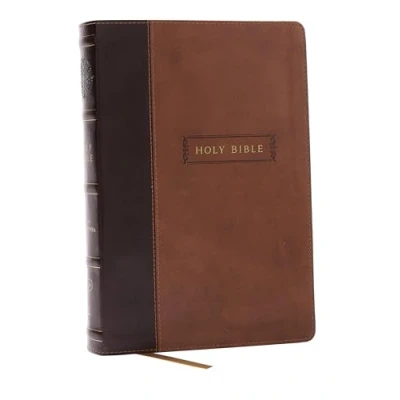 Afbeelding van KJV Holy Bible with Apocrypha and 73,000 Center Column Cross References, Brown Leathersoft, Red Letter, Comfort Print (Thumb Indexed): King James Version