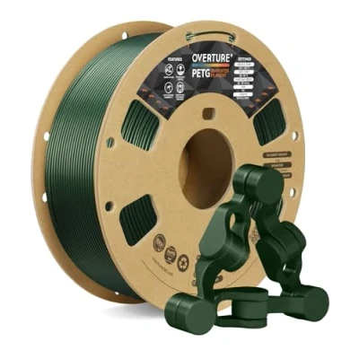 Afbeelding van OVERTURE PETG Filament uitgerust 1,75 mm, spoel van 1 kg, 3D printerfilament voor printers, maatnauwkeurigheid +/ 0,02 mm (legergroen)
