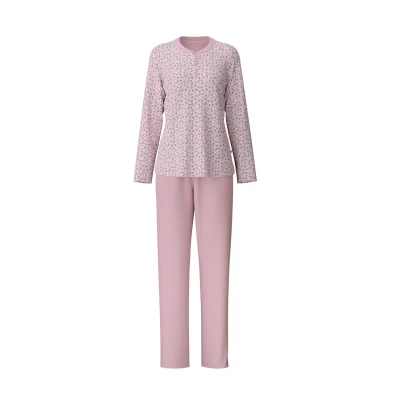 Afbeelding van CALIDA Midnight Flowers Pyjama, lange dames, van 100% dik katoen, fragrant lila, 36 38