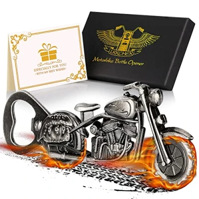 Afbeelding van LKKCHER Bieropener, Vintage motorflesopener, biergeschenken voor mannen, motorcadeaus, verjaardagscadeaus papa echtgenoot opa vriend en motorliefhebber, vaderdaggeschenk
