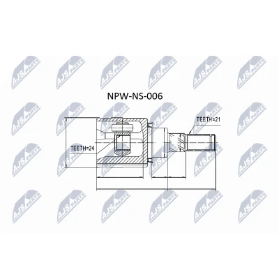 Afbeelding van Homokineet reparatie set, aandrijfas NTY NPW NS 006