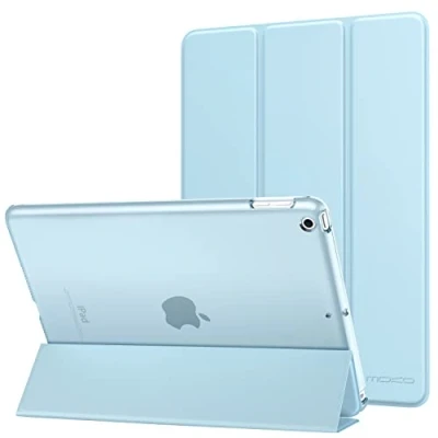 Afbeelding van MoKo Case Fit 2018/2017 iPad 9.7 5th/6th Generation, Slim Lightweight Smart Shell Stand Cover with Translucent Frosted Back Protector 2018/2017, Sky Blue (Auto Wake/Sleep)