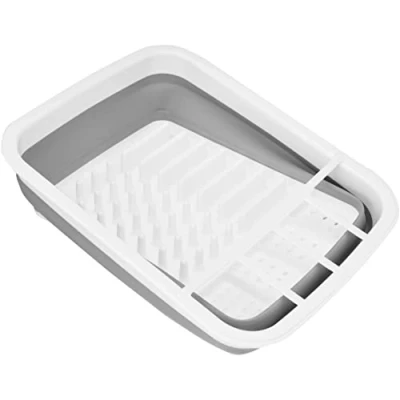 Afbeelding van KitchenCraft Opvouwbaar afdruiprek, ideaal voor kleine keukens en op de camping, wit, 37,5 x 29,5 cm