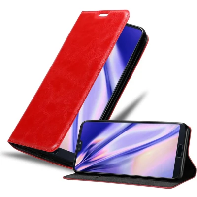Afbeelding van Cadorabo Hoesje geschikt voor Huawei P20 PRO / PLUS in APPEL ROOD Beschermhoes Case magnetische sluiting Cover