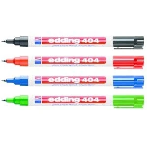 Afbeelding van Edding 404 Permanent Markeerstiften, 4 stuks, in kleuren, navulbaar