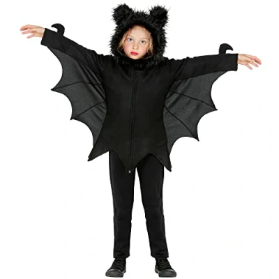 Afbeelding van Widmann Vleermuis Kostuum Fladder In De Nacht Kind Zwart Maat 128 Halloween Verkleedkleding