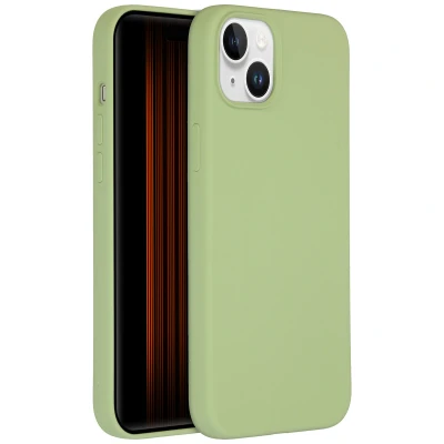 Afbeelding van Apple iPhone 15 Plus MagSafe Hoesje Siliconen en TPU (zacht) Accezz Softcase/Backcover Groen Telefoonhoesje
