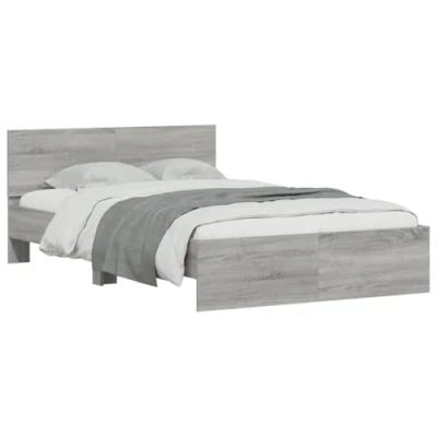Afbeelding van vidaXL Bedframe met hoofdeinde en LED grijs sonoma eiken 140x200 cm