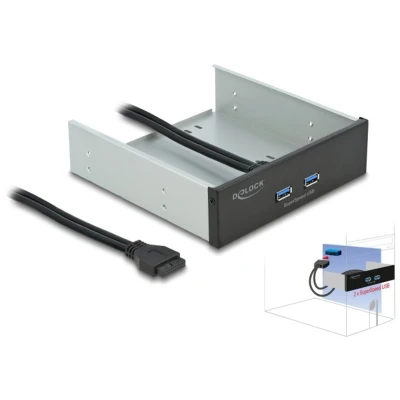 Afbeelding van Delock 5.25? Front Panel with 2 x SuperSpeed USB (USB 3.2 Gen 1) Type A ports
