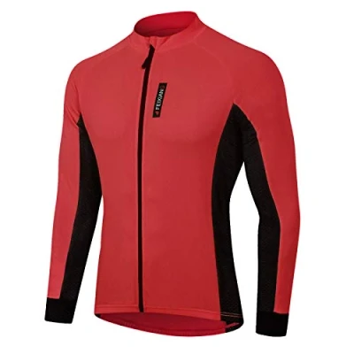 Afbeelding van MEETWEE fietsshirt voor heren, met korte mouwen, kleding mountainbikes, Rood 1 lang, M