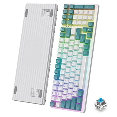 Afbeelding van K3 Mechanisch toetsenbord Ultracompacte Mini 98 Keys Bedrade Type C USB Apex Pro NKRO Waterbestendige Optische lineaire Klik Blauwe schakelaar RGB verlichting voor PC/MAC Gamer Typist QWERTY