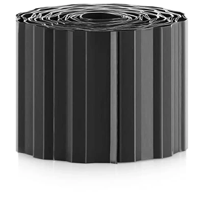 Afbeelding van com four® Kunststof gazonrand bedrand voor gazons, bloemperken of als maairand lengte individueel verstelbaar 10 x 900 cm