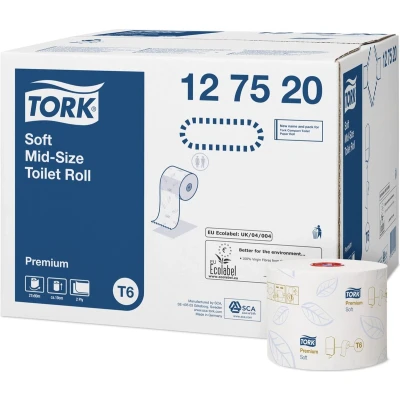 Afbeelding van Tork Zacht Mid size Toiletpapier 2 laags Wit T6 Premium