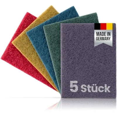 Afbeelding van PICTORIS schuurvlies, set van 5, duurzame handpads, 155 x 210 mm, in 5 praktische korrelgroottes, 100 900, metaal, hout