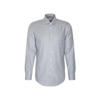 Afbeelding van Seidensticker Zakelijk herenhemd slim fit gemakkelijk te strijken Kent kraag lange mouwen 100% katoen, turquoise, 38