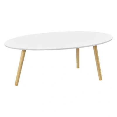 Afbeelding van Salontafel Viborg MDF 109,5x59,5x39,5 cm wit en houtkleurig