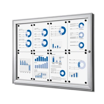 Afbeelding van Vitrinebord luxe 8x A4 zilver