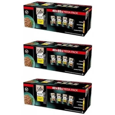 Afbeelding van Sheba Selection Mini filets kattenvoer, nat in saus gevogelte, variatie, 120 portiezakken à 85 g (verpakking van 3)