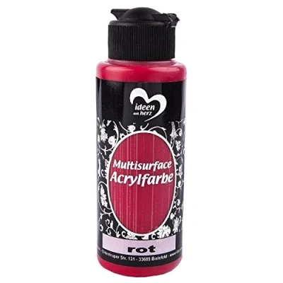 Afbeelding van Acrylverf &quot;Multisurface&quot; Multifunctionele verf voor het schilderen van hout, glas, polyester, keramiek, porselein, terracotta, piepschuim, stof, leer universele op waterbasis 120 ml (rood)